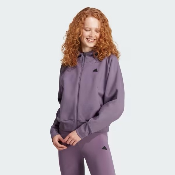 SALE! ADIDAS Purple FULL-ZIP HOODIE + Sweatpants - Picture 1 of 3